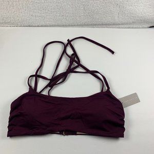 Chelsea28 Women's Easy Retro Tie Strap Bikini Top Medium‎ Purple Nectar NWT 6297
